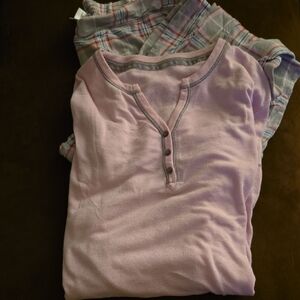 liz & co. Pink and Gray Pajama Set